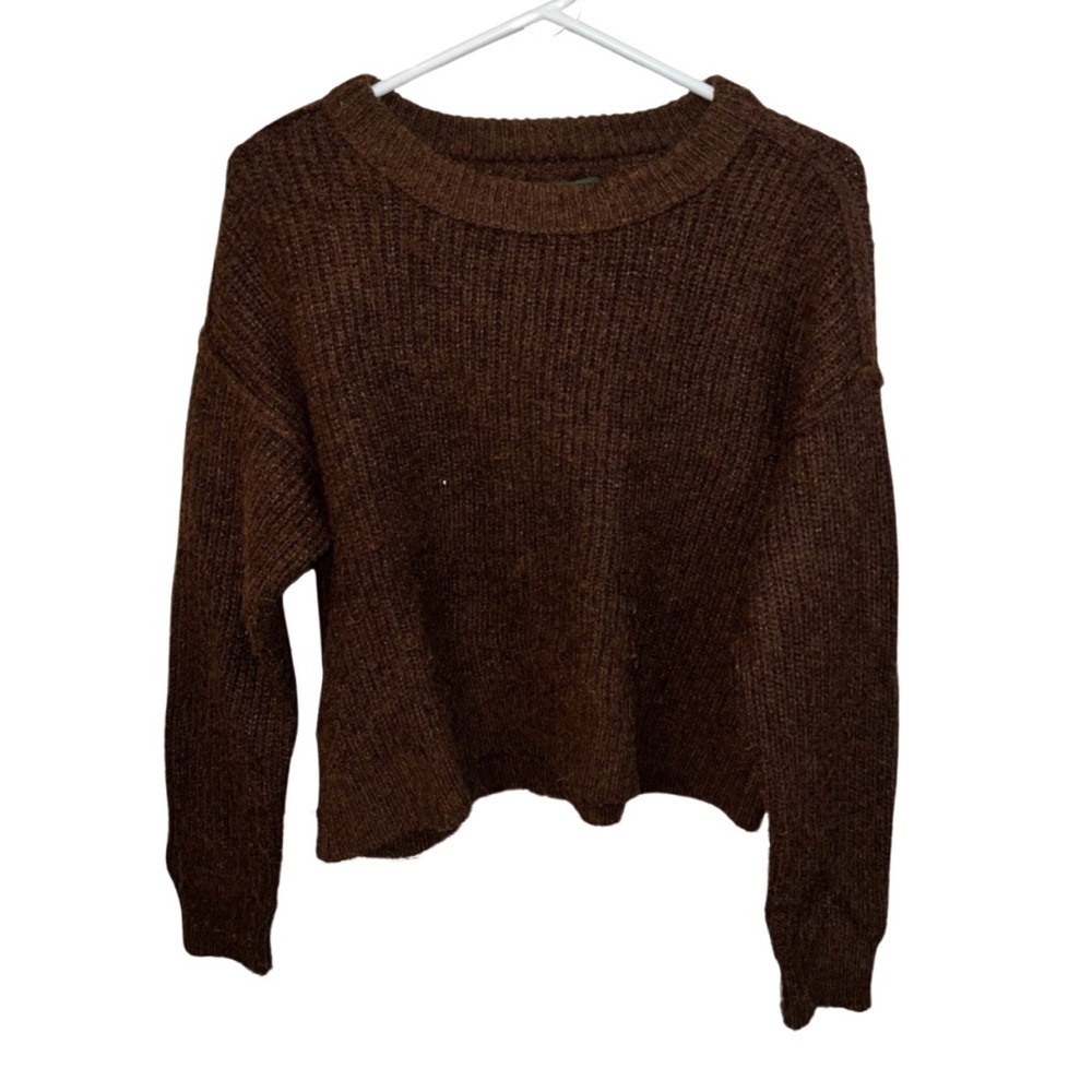 American Eagle Outfitters Brown Crew Neck Sweater with Chunky Knit